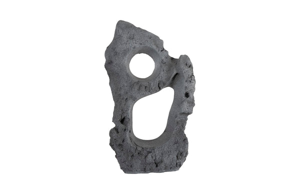 safavieh Colossal Cast Stone Sculpture Two Holes Charcoal Stone | Phillips Collection - PH104349