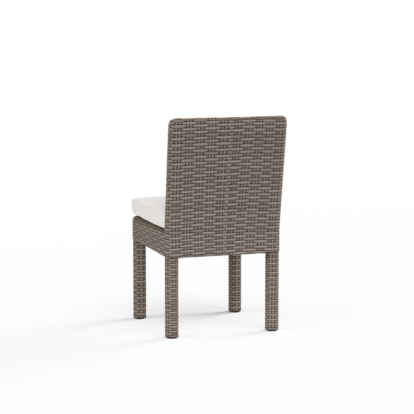 Safavieh Coronado Armless Dining Chair In Canvas Flax W/ Self Welt - Driftwood | Sunset West - SW2101-1A-FLAX-STKIT