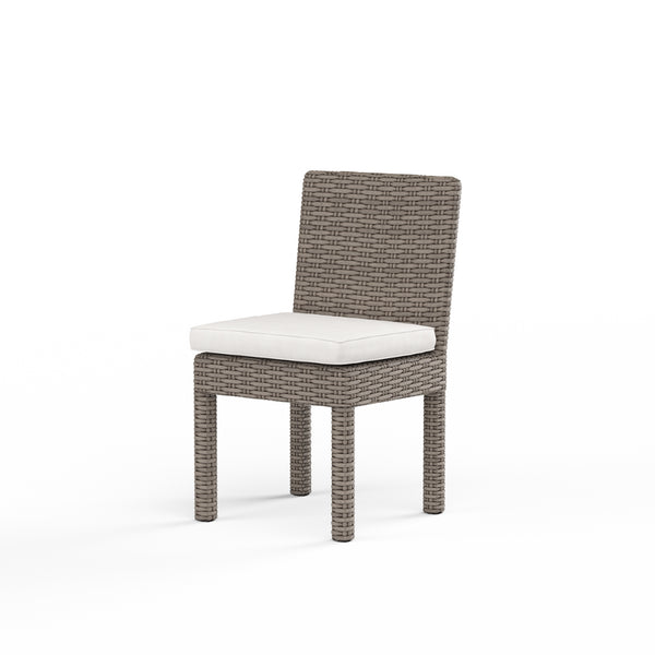 safavieh Coronado Armless Dining Chair in Canvas Flax w/ Self Welt - Driftwood | Sunset West - SW2101-1A-FLAX-STKIT