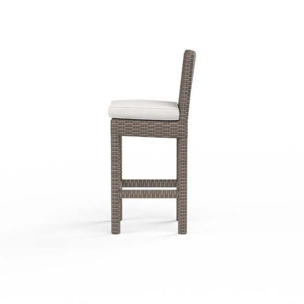 Safavieh Coronado Barstool In Canvas Flax W/ Self Welt - Driftwood | Sunset West - SW2101-7B-FLAX-STKIT