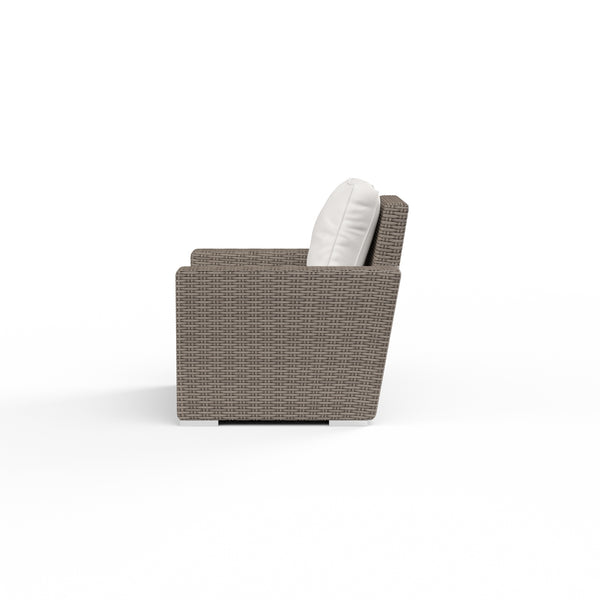 Safavieh Coronado Club Chair In Canvas Flax W/ Self Welt - Driftwood | Sunset West - SW2101-21-FLAX-STKIT