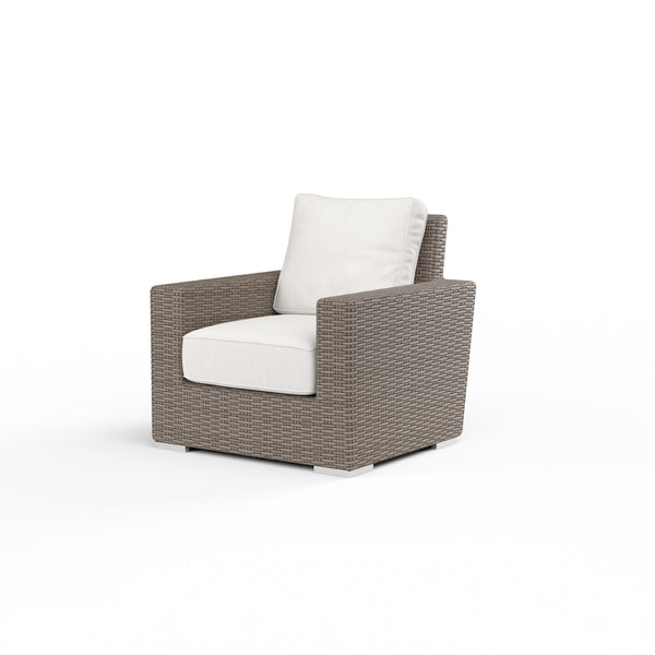 safavieh Coronado Club Chair in Canvas Flax w/ Self Welt - Driftwood | Sunset West - SW2101-21-FLAX-STKIT