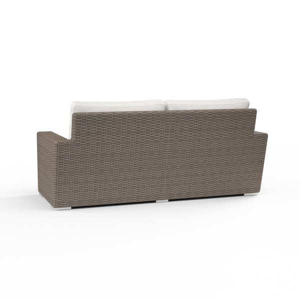Safavieh Coronado Loveseat In Canvas Flax W/ Self Welt - Driftwood | Sunset West - SW2101-22-FLAX-STKIT
