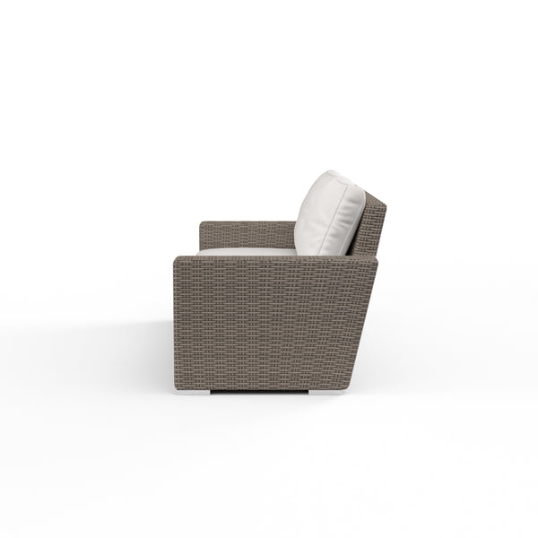 Safavieh Coronado Loveseat In Canvas Flax W/ Self Welt - Driftwood | Sunset West - SW2101-22-FLAX-STKIT