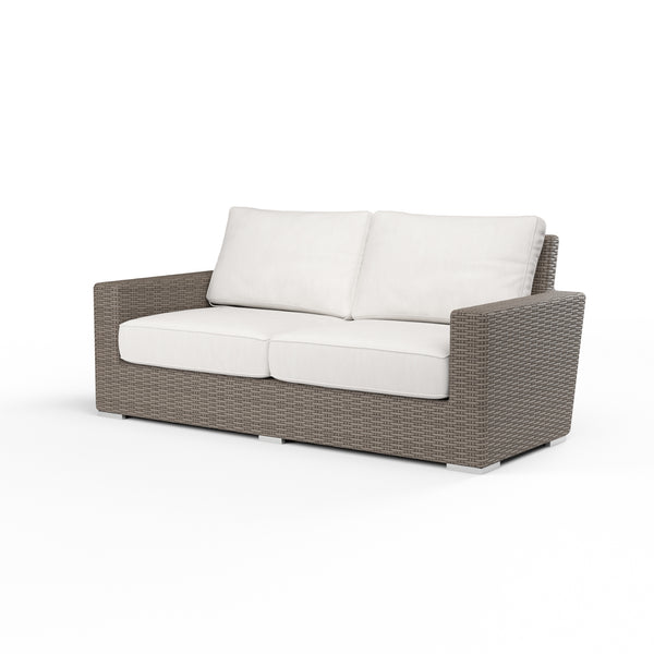 safavieh Coronado Loveseat in Canvas Flax w/ Self Welt - Driftwood | Sunset West - SW2101-22-FLAX-STKIT