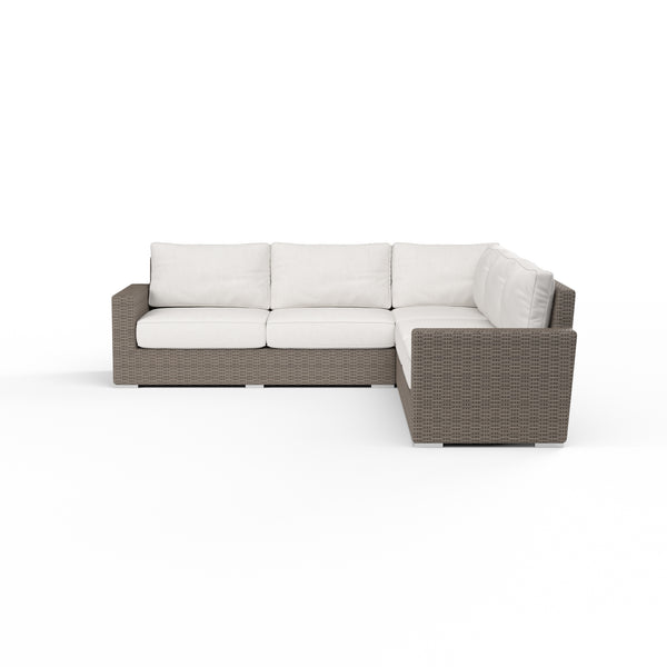 Safavieh Coronado Sectional In Canvas Flax W/ Self Welt - Driftwood | Sunset West - SW2101-SEC-FLX-STKIT