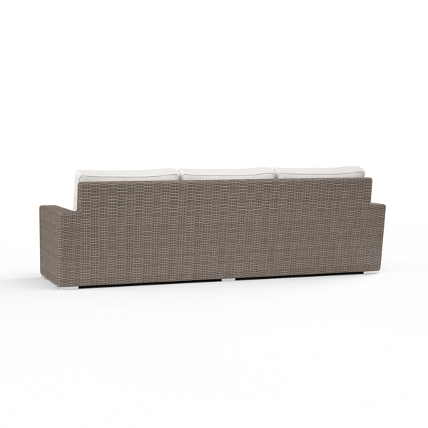 Safavieh Coronado Sofa In Canvas Flax W/ Self Welt - Driftwood | Sunset West - SW2101-23-FLAX-STKIT