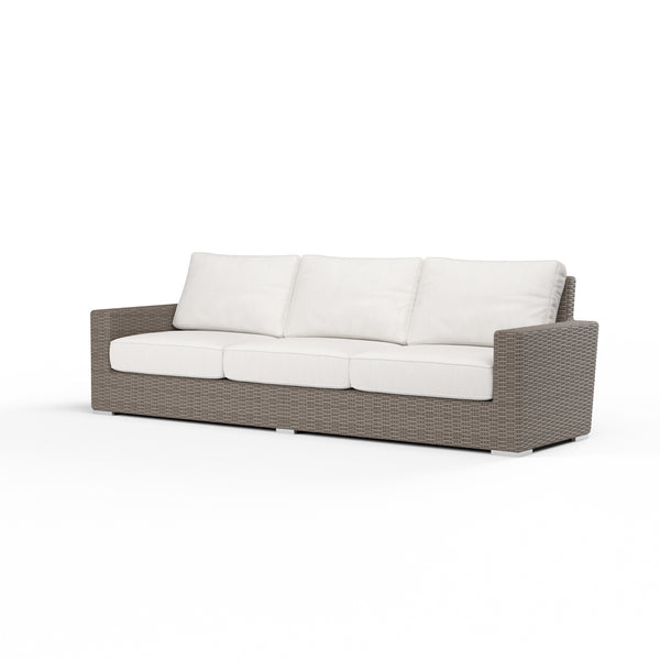 safavieh Coronado Sofa in Canvas Flax w/ Self Welt - Driftwood | Sunset West - SW2101-23-FLAX-STKIT