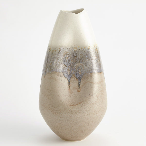 Safavieh Cream Rises Dented Vase-Lg | Global Views - 1.10806