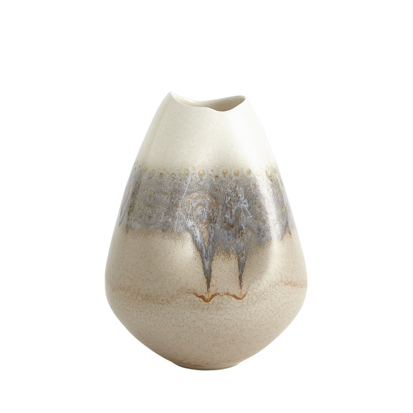 Safavieh Cream Rises Dented Vase-Sm | Global Views - 1.10807