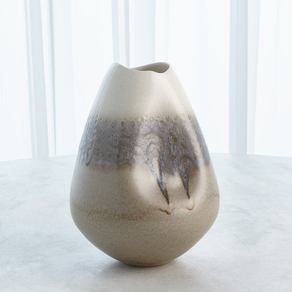 Safavieh Cream Rises Dented Vase-Sm | Global Views - 1.10807