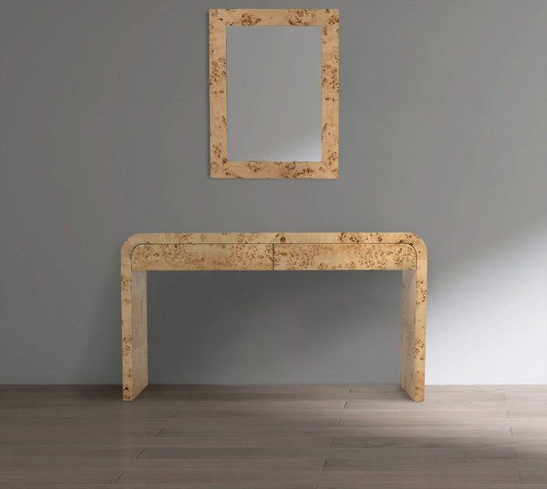 Safavieh Cresthill Natural Burl Wood Frame Mirror | Meridian Furniture - 269-M