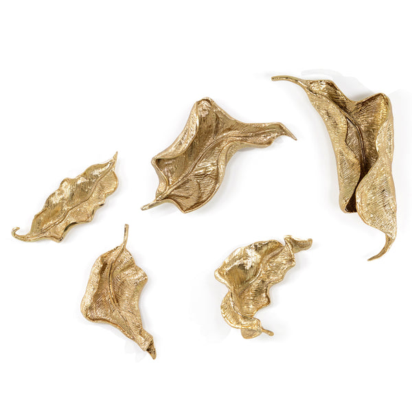 safavieh Curling Leaves Wall Sculpture (Set of Five) | John-Richard - GBG-2512S5