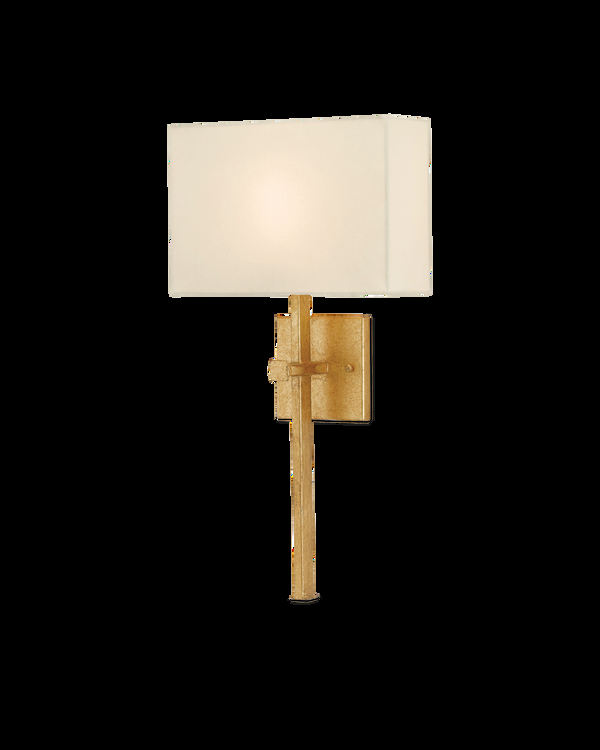 safavieh Currey & Co Ashdown Gold Wall Sconce White Shade | 5900-0005