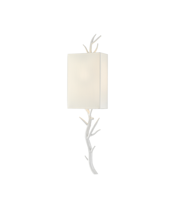 safavieh Currey & Co Baneberry White Wall Sconce White Shade Right | 5000-0149
