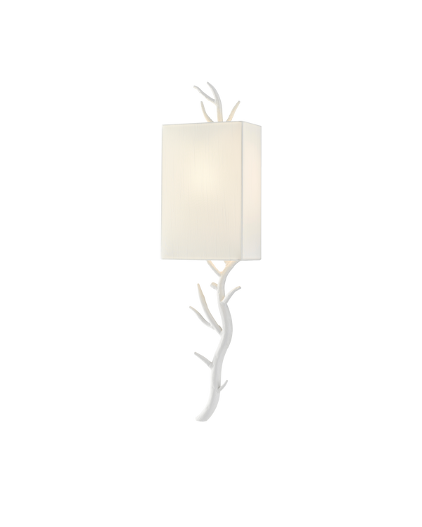safavieh Currey & Co Baneberry White Wall Sconce White Shade Left | 5000-0148
