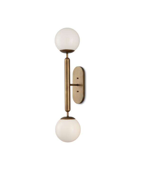 safavieh Currey & Co Barbican Double-Light Brass Wall Sconce | 5800-0034