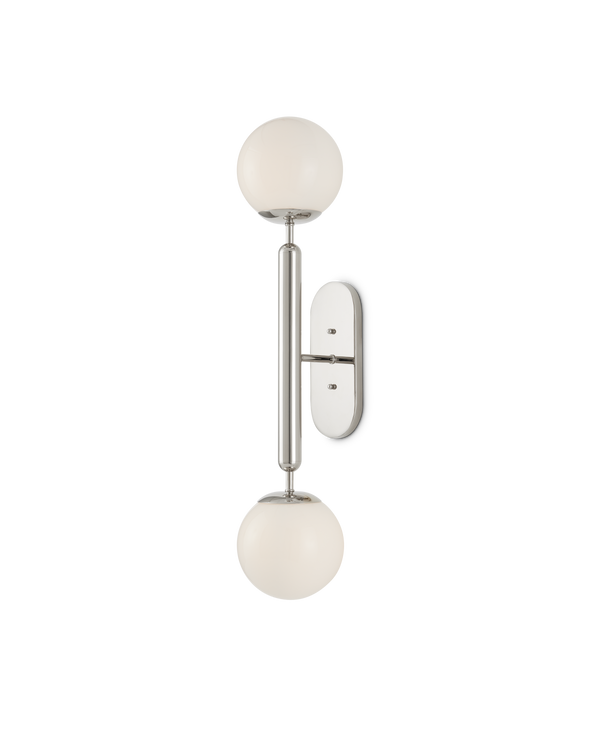 safavieh Currey & Co Barbican Double-Light Nickel Wall Sconce | 5800-0033