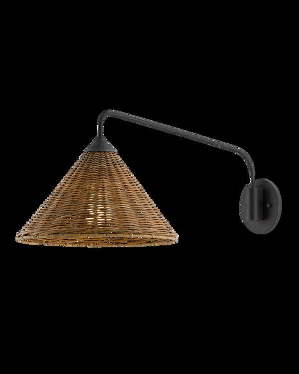 safavieh Currey & Co Basket Black Swing-Arm Wall Sconce | 5000-0139