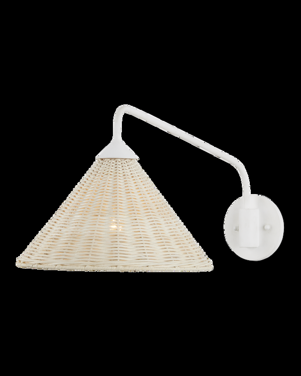safavieh Currey & Co Basket White Swing-Arm Wall Sconce | 5000-0219