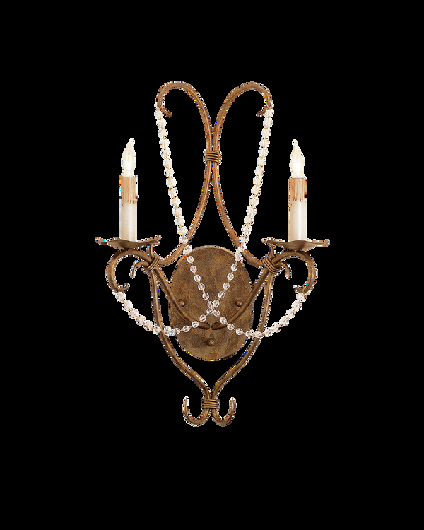safavieh Currey & Co Crystal Lights Gold Wall Sconce | 5880