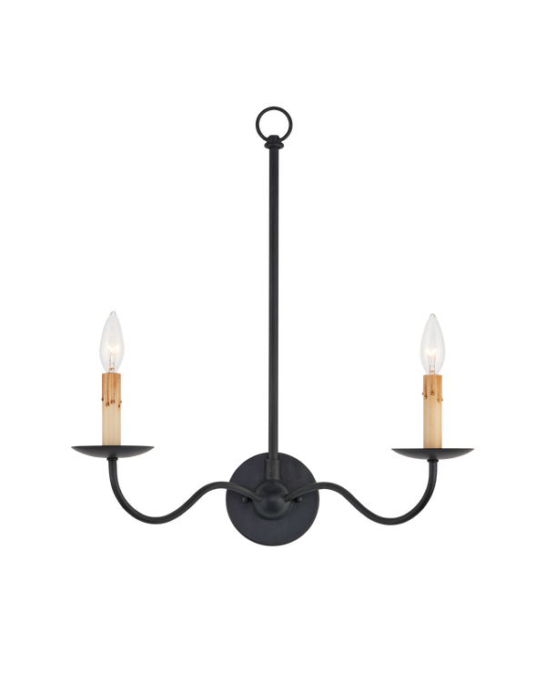 safavieh Currey & Co Saxon Double-Light Black Wall Sconce | 5000-0265