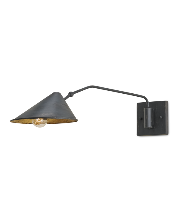 safavieh Currey & Co Serpa Black Single Swing-Arm Wall Sconce | 5177