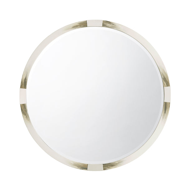 safavieh Cutting Edge Mirror (Round Longhorn White) | Theodore Alexander - 3102-452