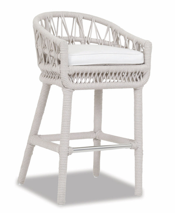 safavieh Dana Rope Bar Stool in Linen Canvas w/ Self Welt - Natural | Sunset West - SW4301-7B-LCAN-STKIT