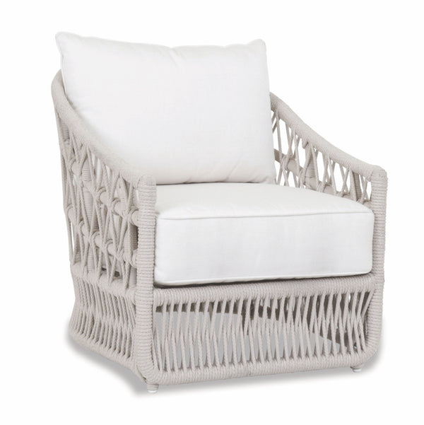safavieh Dana Rope Club Chair in Linen Canvas w/ Self Welt - Natural | Sunset West - SW4301-21-LCAN-STKIT