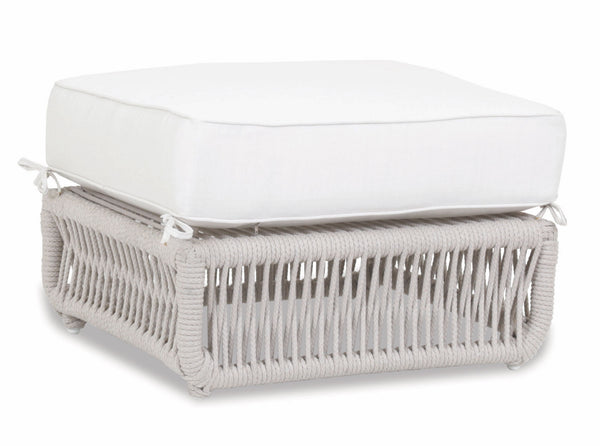 safavieh Dana Rope Ottoman in Linen Canvas w/ Self Welt - Natural | Sunset West - SW4301-OTT-LCN-STKIT