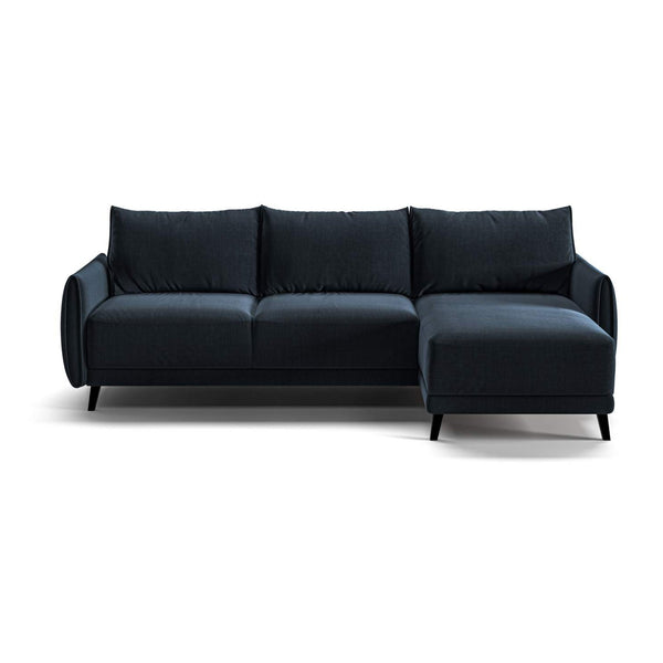 Safavieh Dolphin Full XL Sectional (Reversible Chaise + Loveseat Sleeper) Glamour 13 - 133/12 Black | Luonto Furniture - DOLP-CED+FOU-GLAM/13-133/12-BK