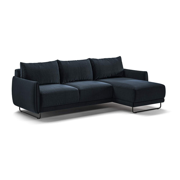 Safavieh Dolphin Full XL Sectional (Reversible Chaise + Loveseat Sleeper) Glamour 13 - 226/13 Black | Luonto Furniture - DOLP-CED+FOU-GLAM/13-226/13-BK