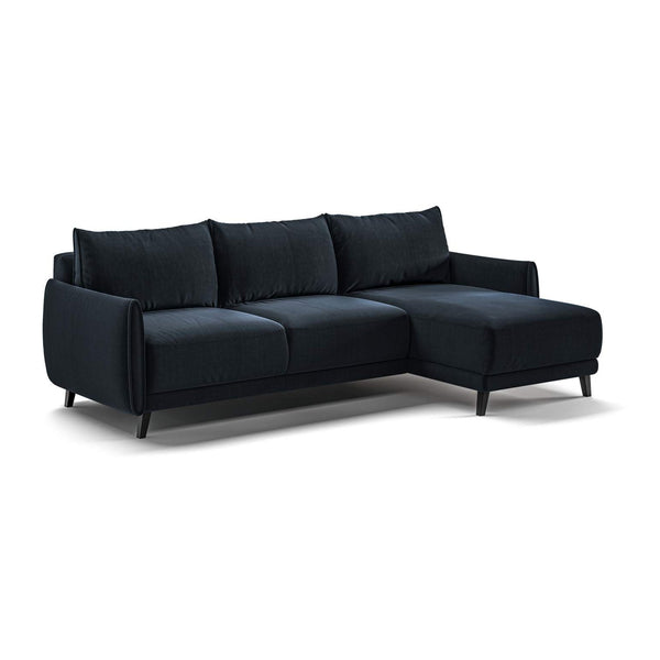 safavieh Dolphin Full XL Sectional (Reversible Chaise + Loveseat Sleeper) Glamour 13 - 133/12 Black | Luonto Furniture - DOLP-CED+FOU-GLAM/13-133/12-BK