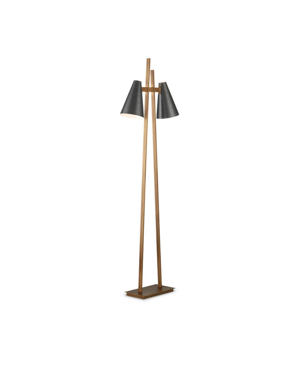 Safavieh Duet Floor Lamp - Bronze | Currey & Co - 8000-0163