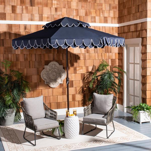Safavieh Elegant Valance 9Ft Double Top Umbrella | Safavieh - PAT8206