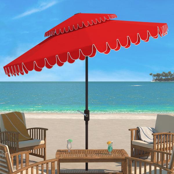 Safavieh Elegant Valance 9Ft Double Top Umbrella | Safavieh - PAT8206