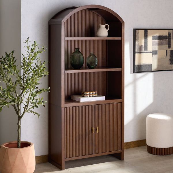 Safavieh Elladora Ribbed Wood Bookcase | Safavieh Couture - SFV4240