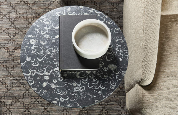 Safavieh Estelle Marble & Metal Drink Table - Black | Hooker Furniture - M17-50310-15