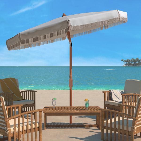 Safavieh Estonia 6.5 Ft Fringe Beach Umbrella | Safavieh - PAT8500