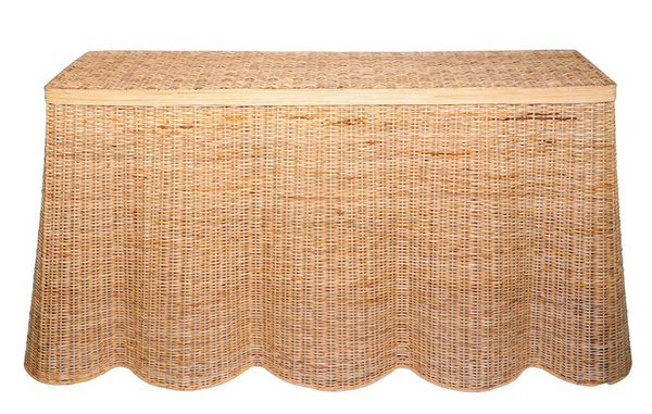 safavieh Extra Large Scalloped Wicker Console Table