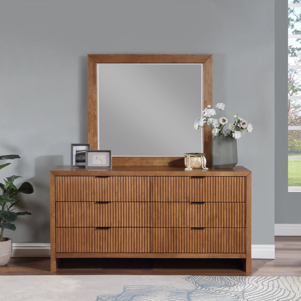Safavieh Fairfax Walnut Solid Wood And Oak Veneer Frame Mirror | Meridian Furniture - 311Walnut-M