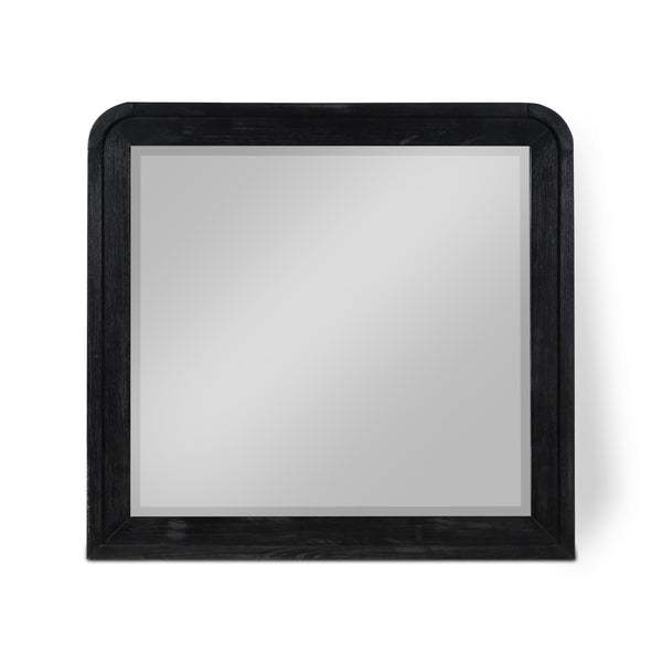safavieh Fluted Black Solid Wood And Oak Veneer Mirror | Meridian Furniture - 314Black-M