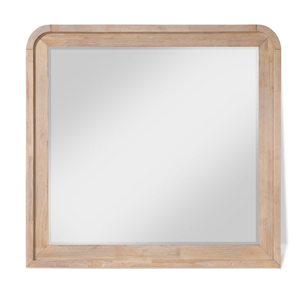 safavieh Fluted Natural Solid Wood And Oak Veneer Mirror | Meridian Furniture - 314Natural-M