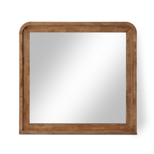 safavieh Fluted Walnut Solid Wood And Oak Veneer Mirror | Meridian Furniture - 314Walnut-M