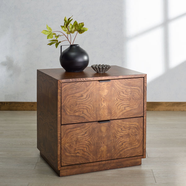 Safavieh Frankie Burl 2 Drawer Nightstand | Safavieh Couture - SFV7724