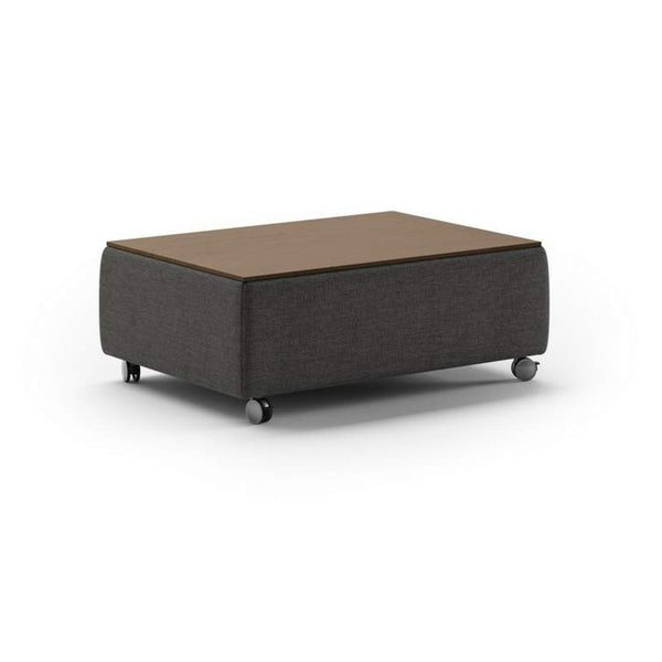 Safavieh Functional Coffee Table - Oliver 515 - Walnut Table Top - Casters | Luonto Furniture - FUNC-QO-OLIV/515-TOP/WA-WHL