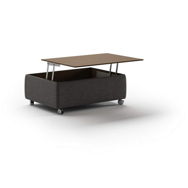 Safavieh Functional Coffee Table - Oliver 515 - Walnut Table Top - Casters | Luonto Furniture - FUNC-QO-OLIV/515-TOP/WA-WHL
