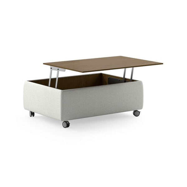 Safavieh Functional Coffee Table - Rene 01 - Walnut Table Top - Casters | Luonto Furniture - FUNC-QO-RENE/01-TOP/WA-WHL