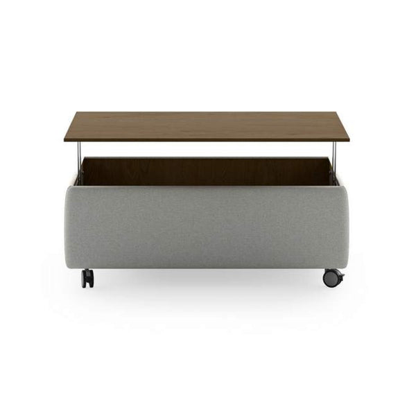 Safavieh Functional Coffee Table - Rene 01 - Walnut Table Top - Casters | Luonto Furniture - FUNC-QO-RENE/01-TOP/WA-WHL